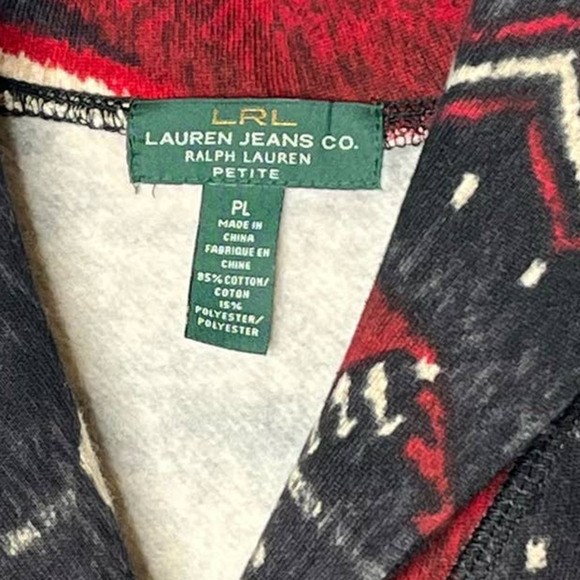 Lauren Ralph Lauren Aztec Tribal Cozy Cardigan Button Down Sweater Large - Picture 5 of 12